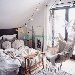 Silla Colgante de Lona con Borlas de Estilo Nórdico