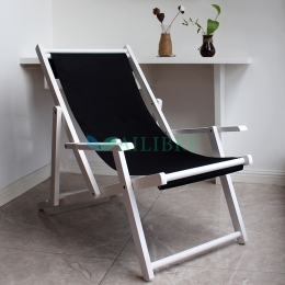 Tumbona Plegable de Lona Ligera de Pino de Estilo Minimalista para Exteriores