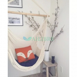 Silla Colgante de Malla de Cuerda de Algodón para Interiores